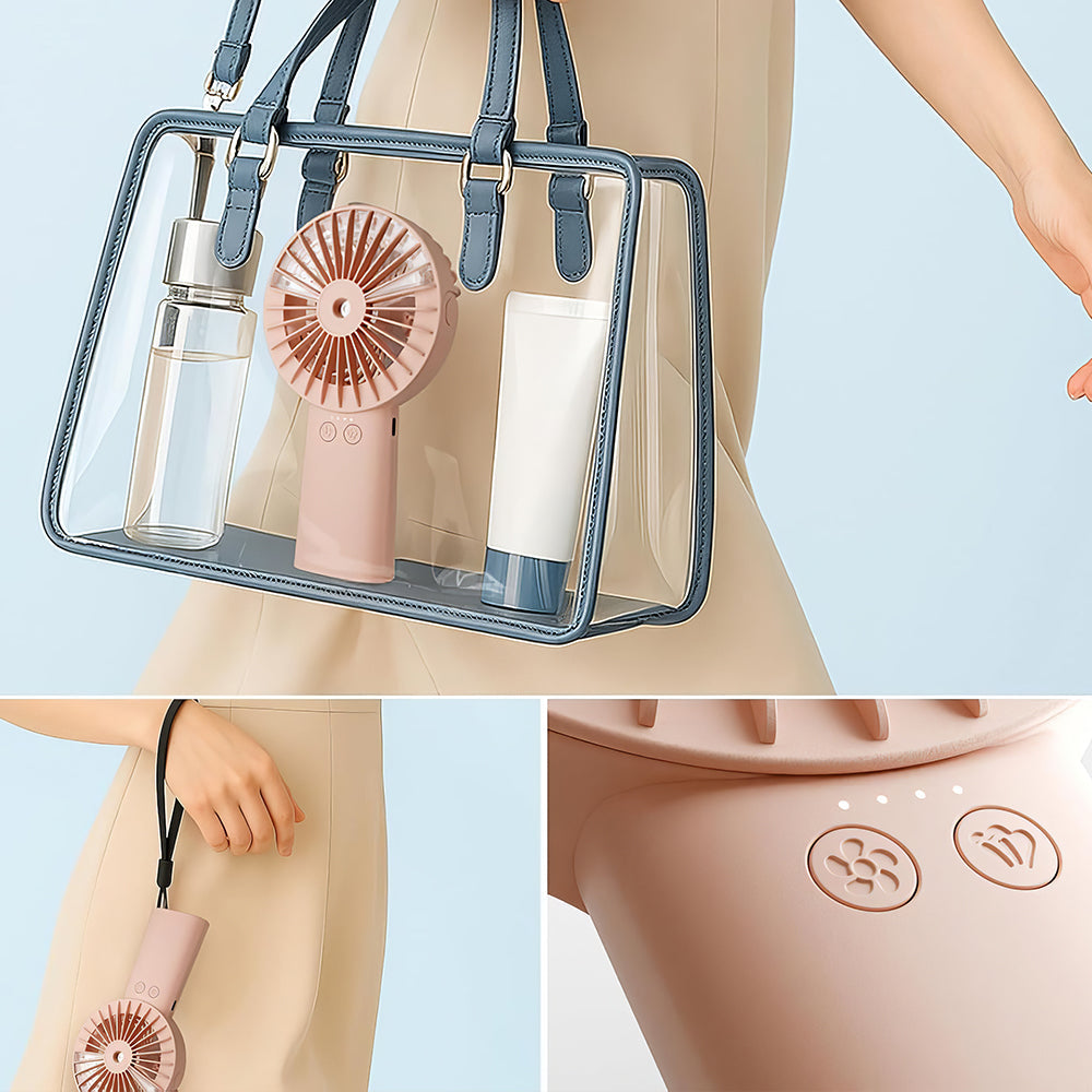 Handheld Misting Fan, 4000mAh Portable Spray Fan, 90° Rotatable