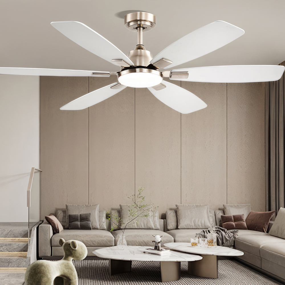 52" Ceiling Fan with Light, Remote, 6-Speed DC Motor, Indoor/Outdoor