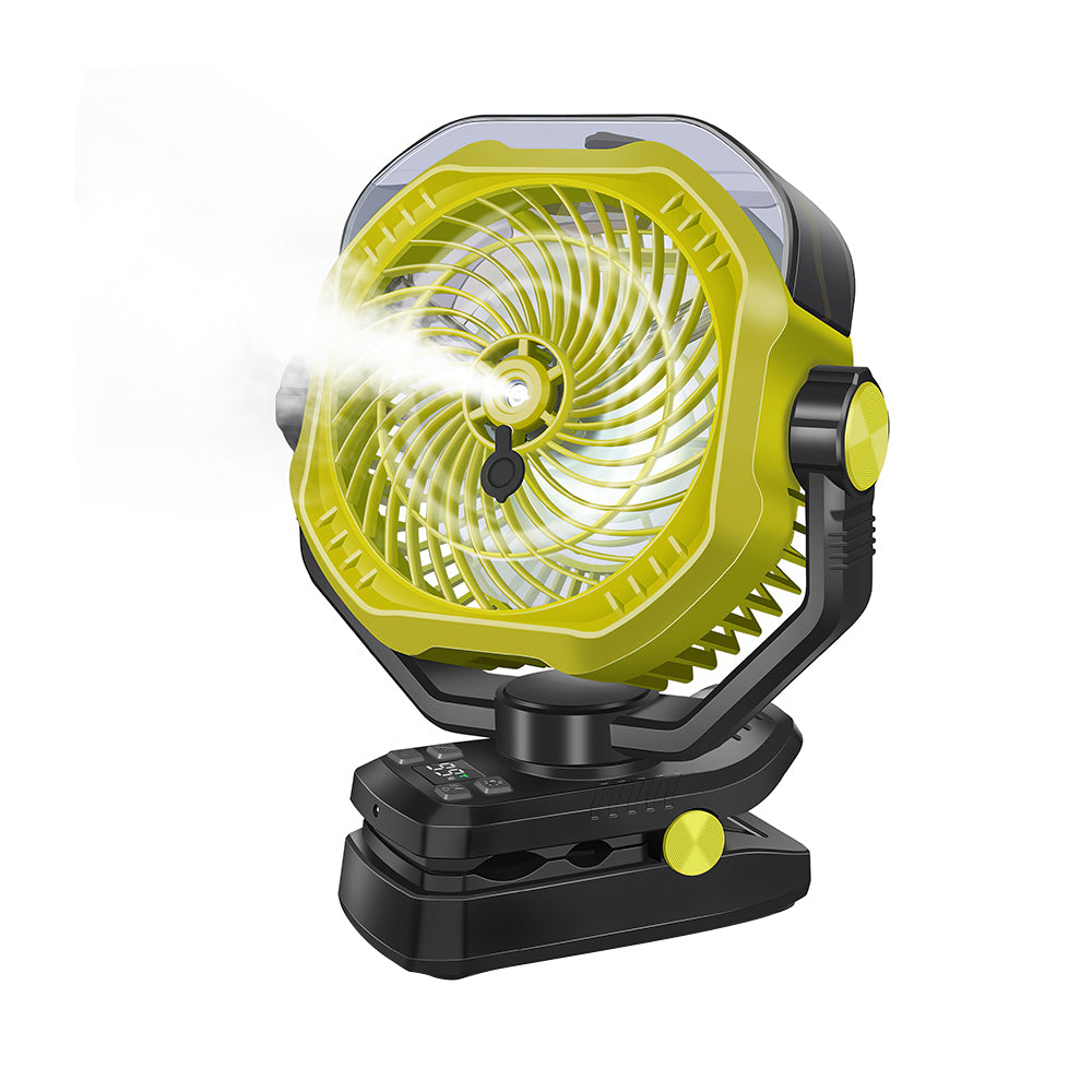 9" Rechargeable Clip Fan with Remote & LED Light, 20000mAh Battery