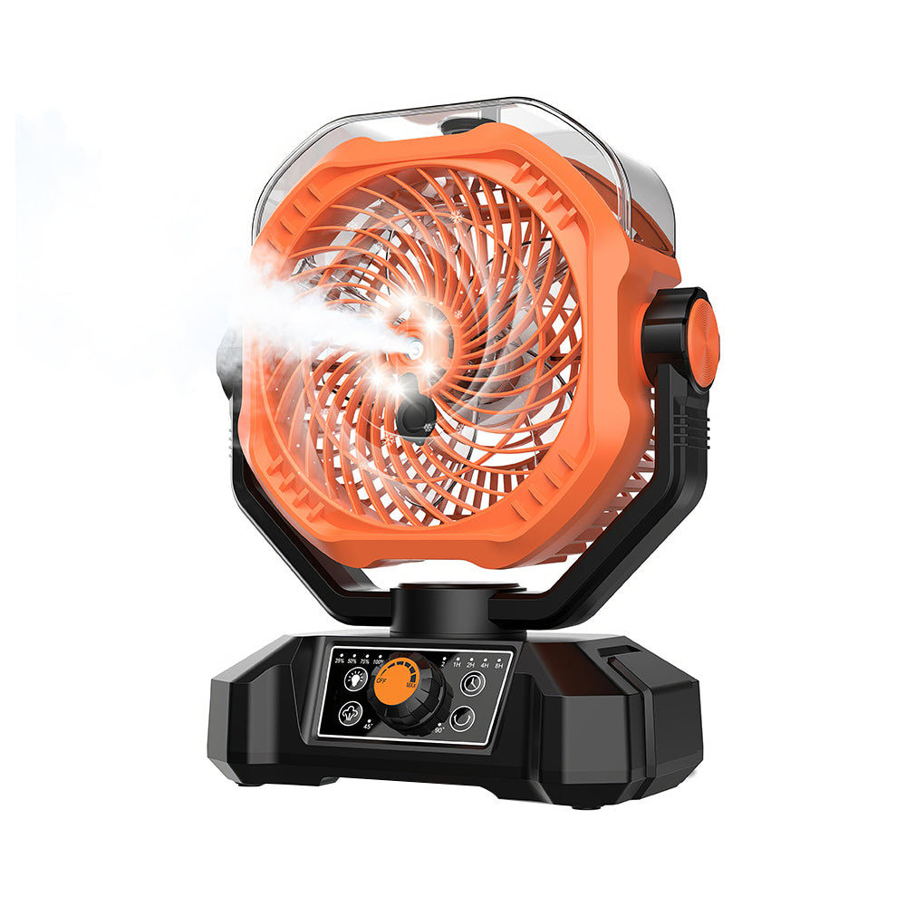 9" Rechargeable Clip Fan with Remote & LED Light, 20000mAh Battery
