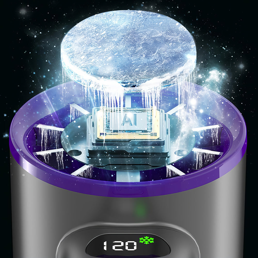 Mini Turbo Handheld Fan, 120 Speeds, Cooling Pad, 4500mAh, 15000 RPM