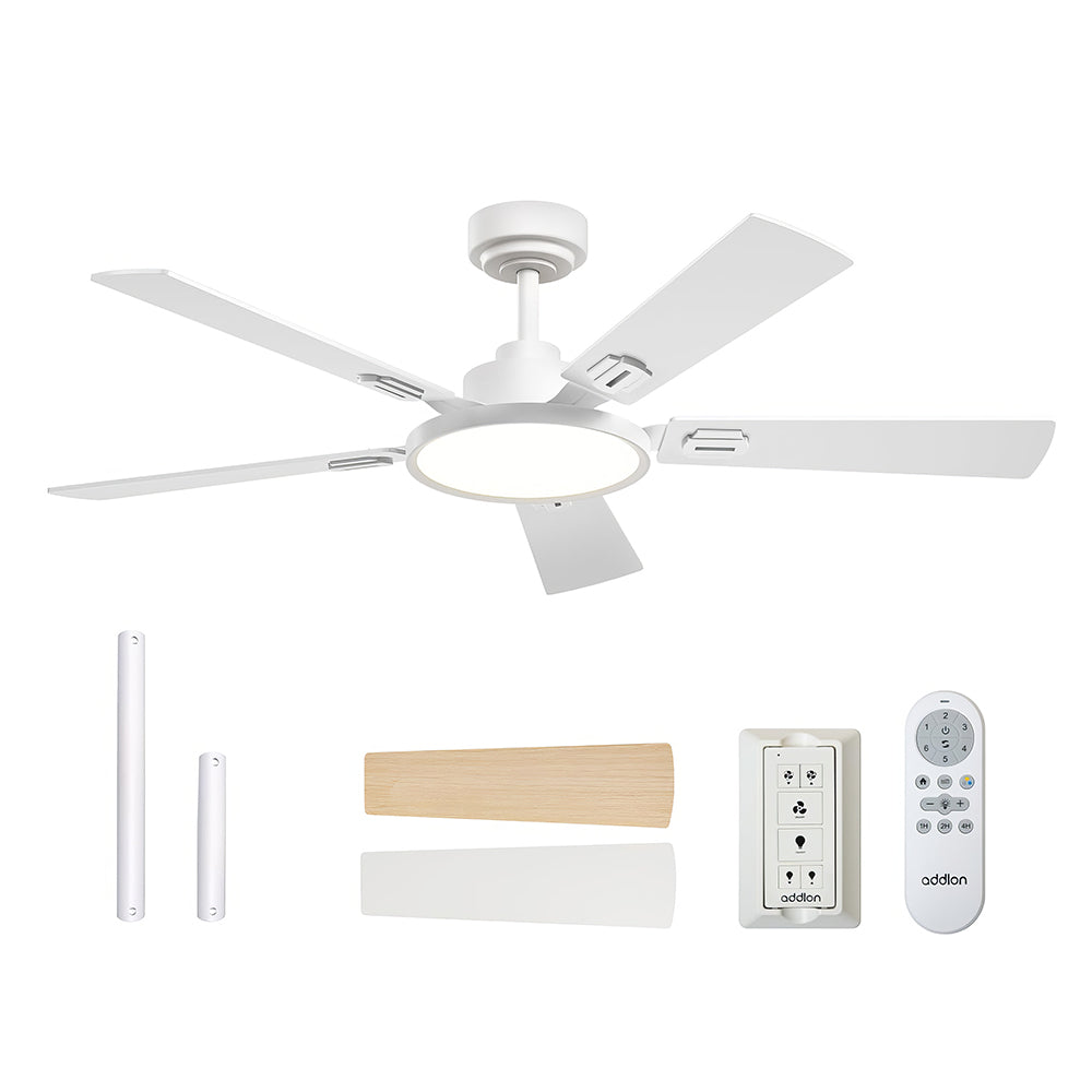 52" Ceiling Fan with Light, Remote, 3CCT, Reversible, Indoor/Outdoor