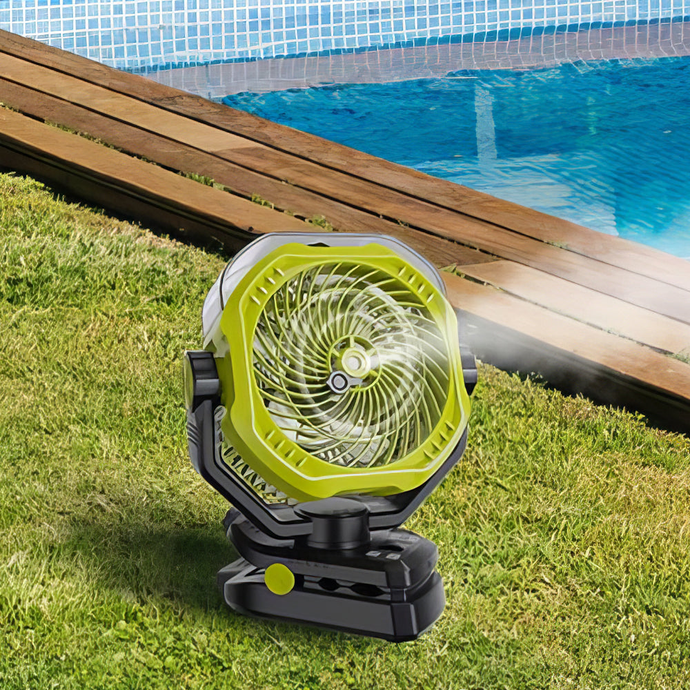 9" Rechargeable Clip Fan with Remote & LED Light, 20000mAh Battery