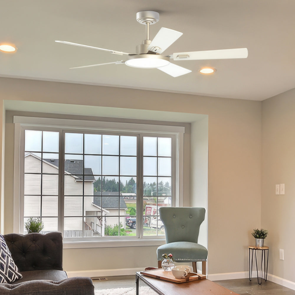 52" Ceiling Fan with Light, Remote, 3CCT, Reversible, Indoor/Outdoor