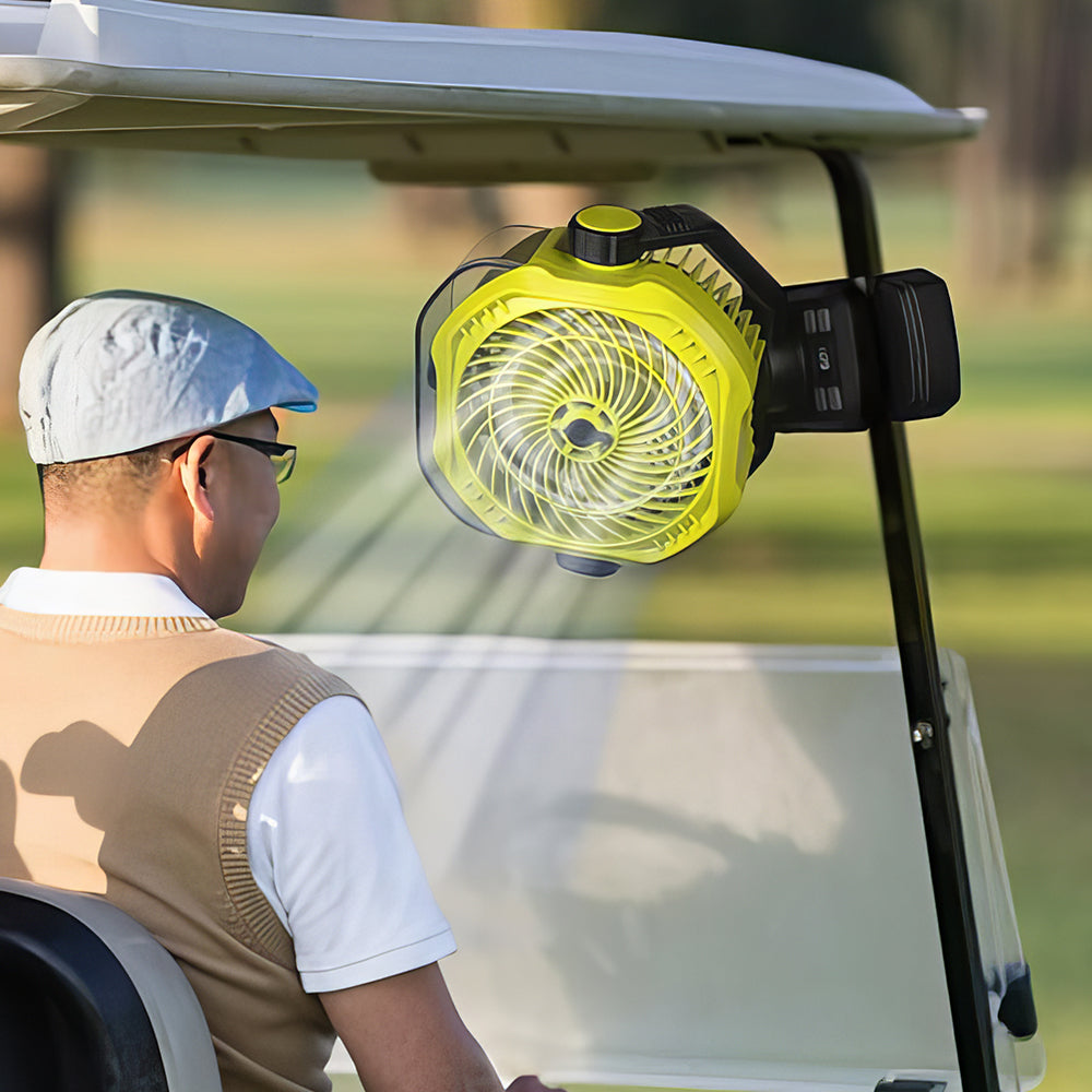 9" Rechargeable Clip Fan with Remote & LED Light, 20000mAh Battery