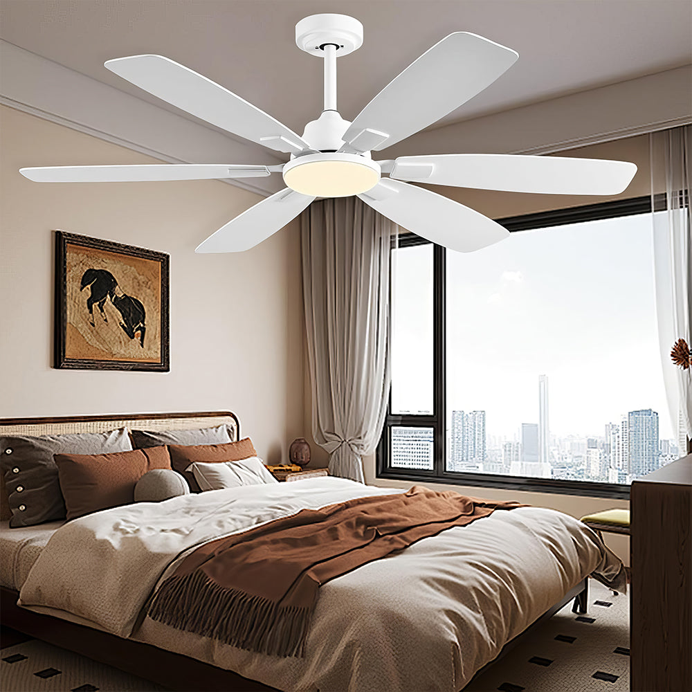 52" Ceiling Fan with Light, Remote, 6-Speed DC Motor, Indoor/Outdoor