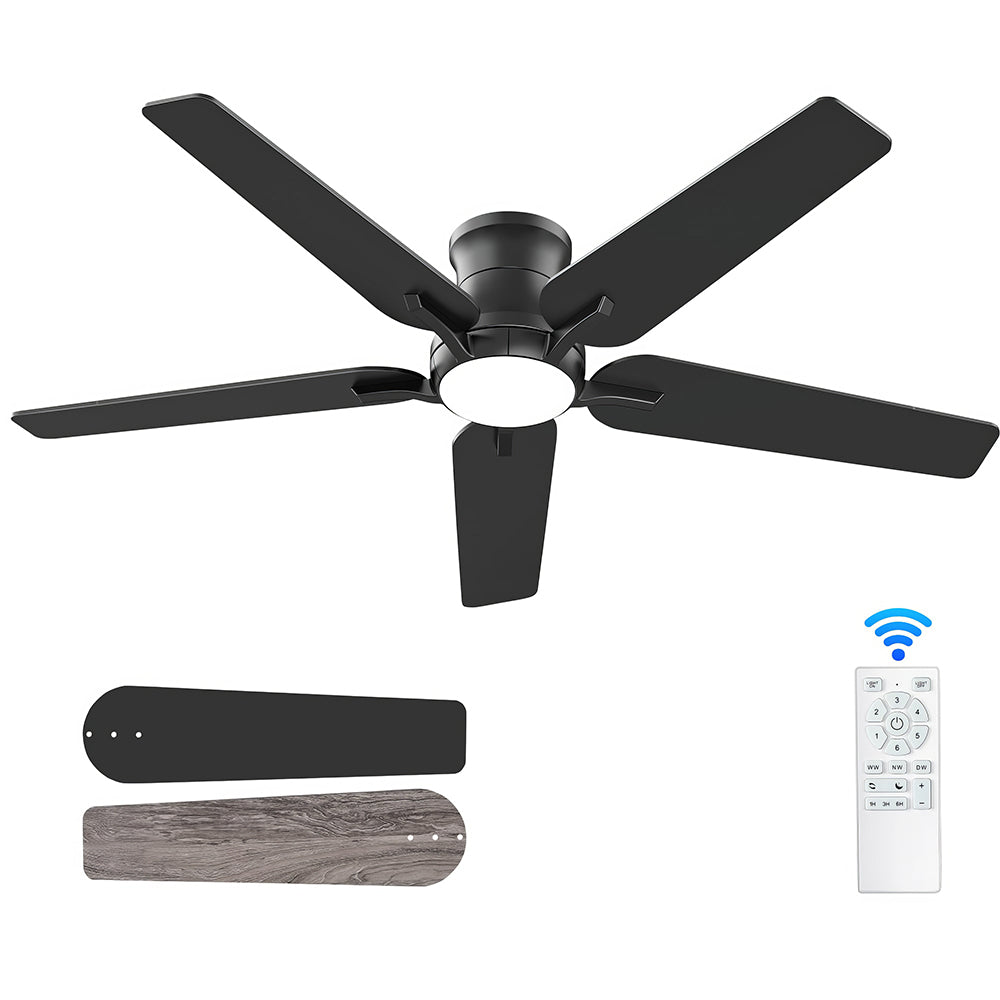 72" Ceiling Fan with Light, 9 Blades, Remote, Reversible, Indoor/Outdoor