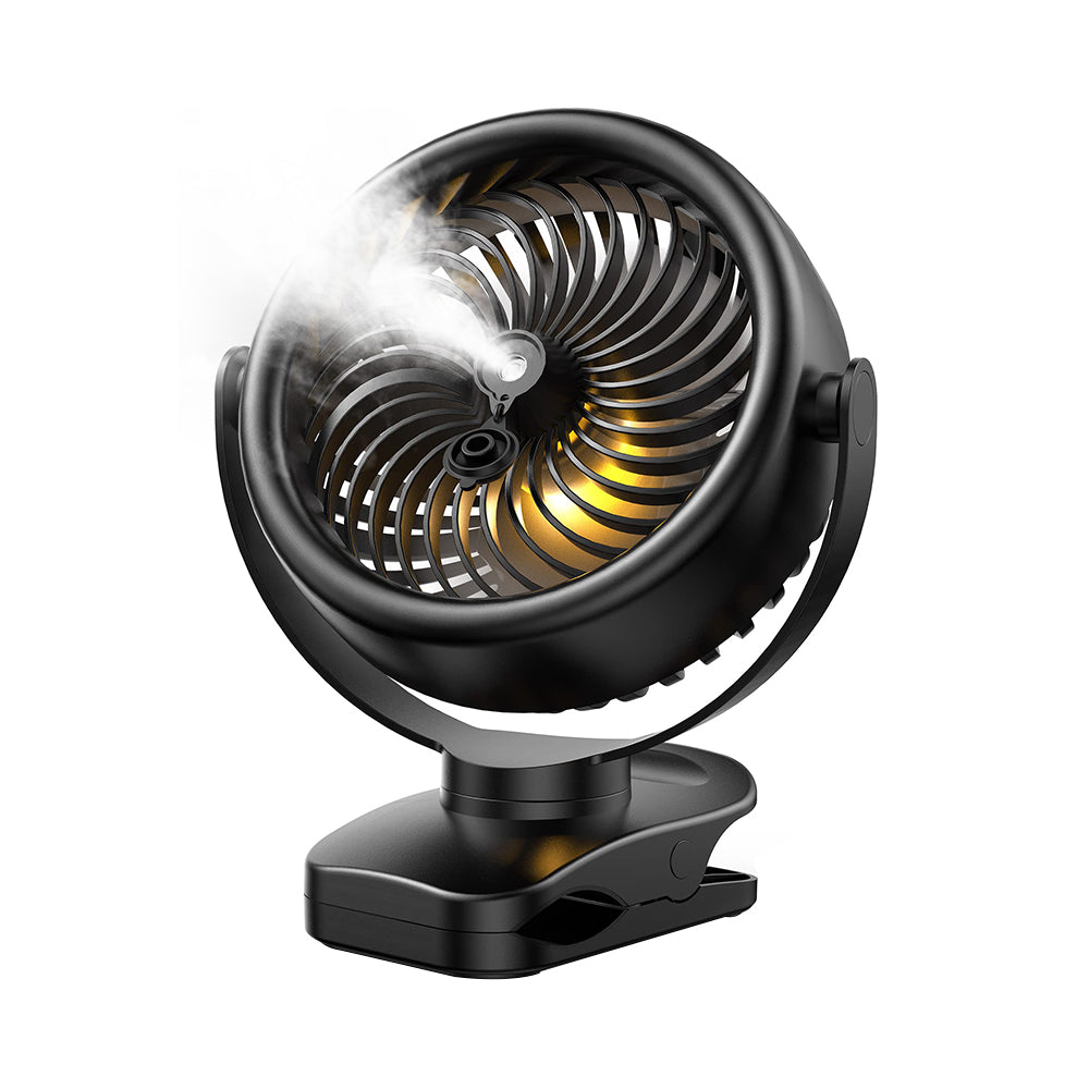 7" Clip-On Desk Fan, 4000mAh Battery, 4 Speeds, 360° Rotation