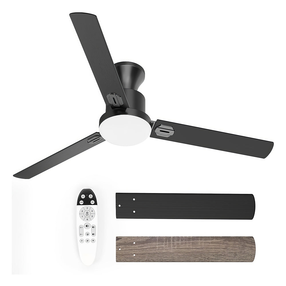 42" Flush Mount Ceiling Fan with Light, Remote & App Control, Indoor/Outdoor