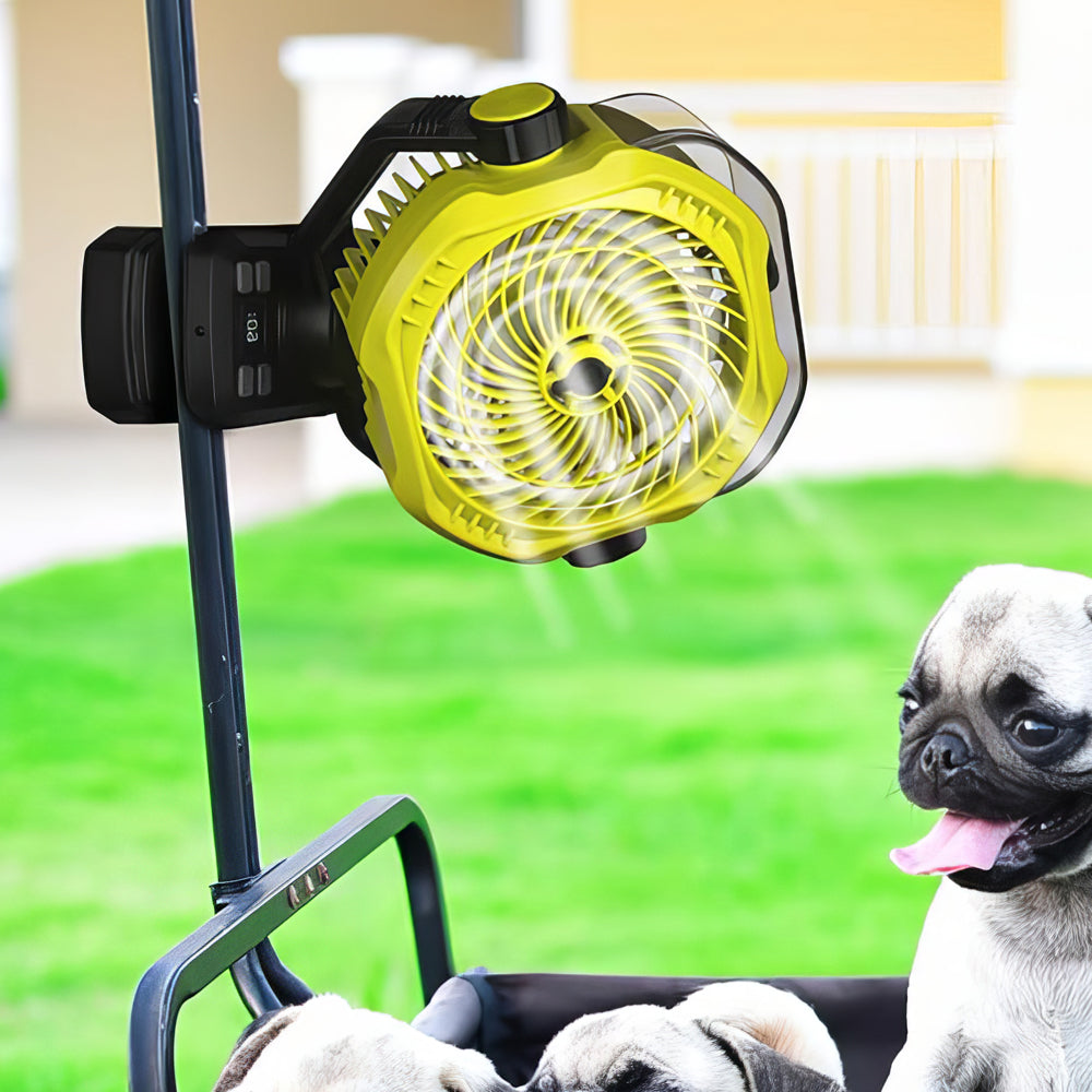 9" Rechargeable Clip Fan with Remote & LED Light, 20000mAh Battery