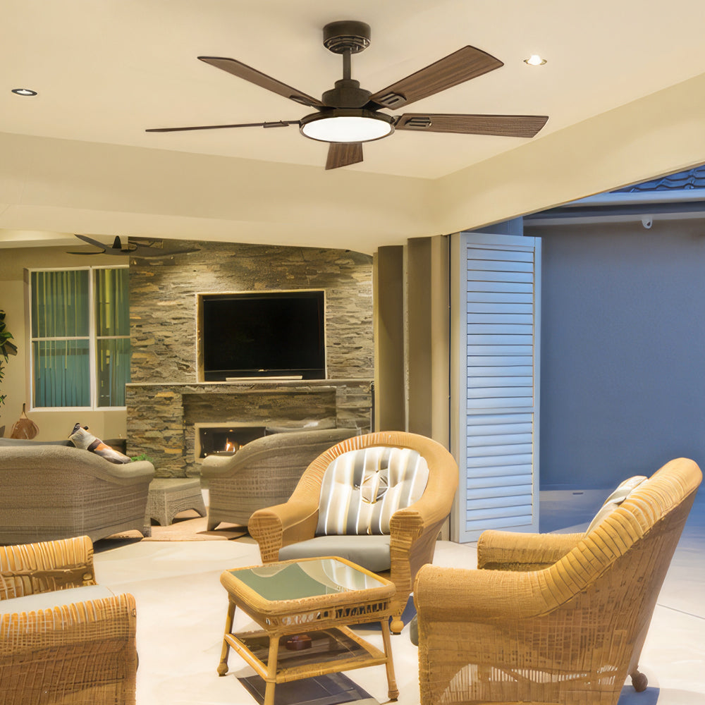 52" Ceiling Fan with Light, Remote, 3CCT, Reversible, Indoor/Outdoor